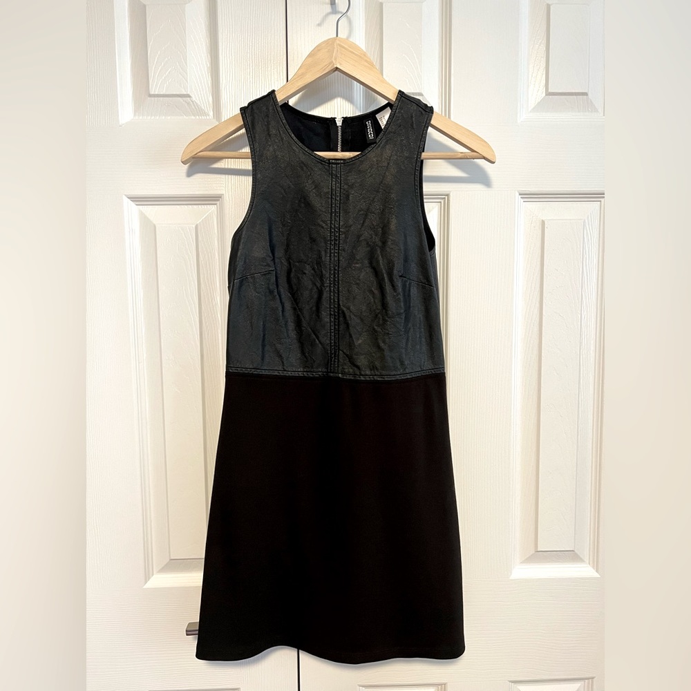 H&M Faux Leather Little Black Dress (size 2)
